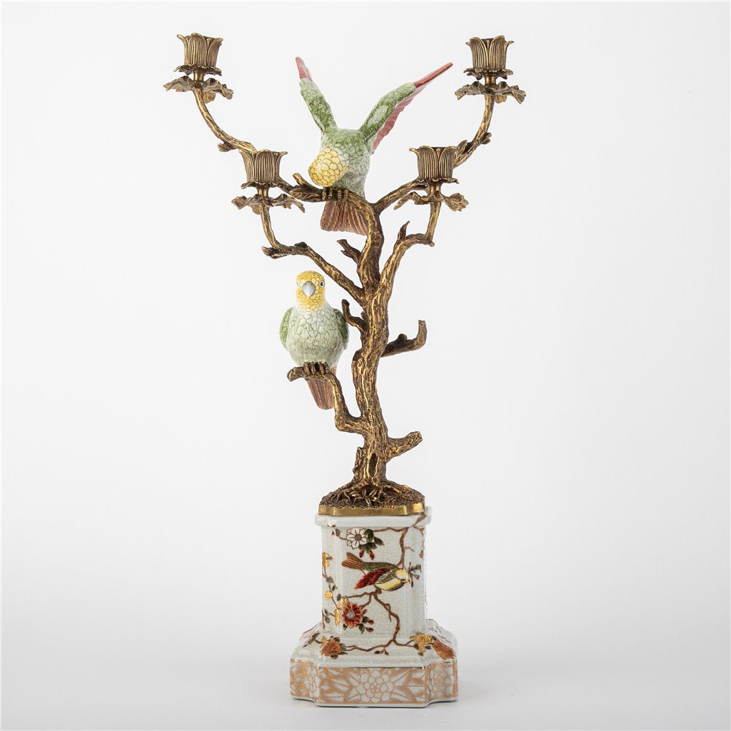 Danny's Fine Porcelain Double Bird Candelabra with Bronze Ormolu in Bird Figure Collection