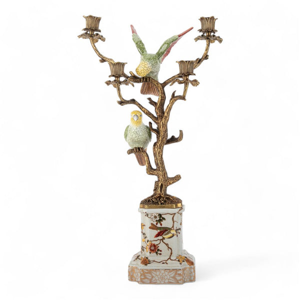 Danny's Fine Porcelain Double Bird Candelabra with Bronze Ormolu in Bird Figure Collection