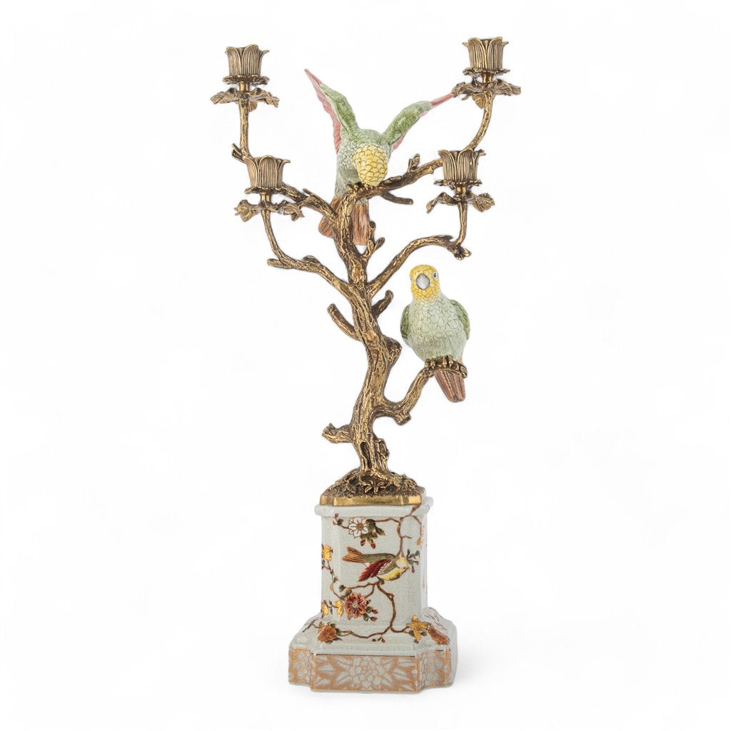 Danny's Fine Porcelain Double Bird Candelabra with Bronze Ormolu in Bird Figure Collection