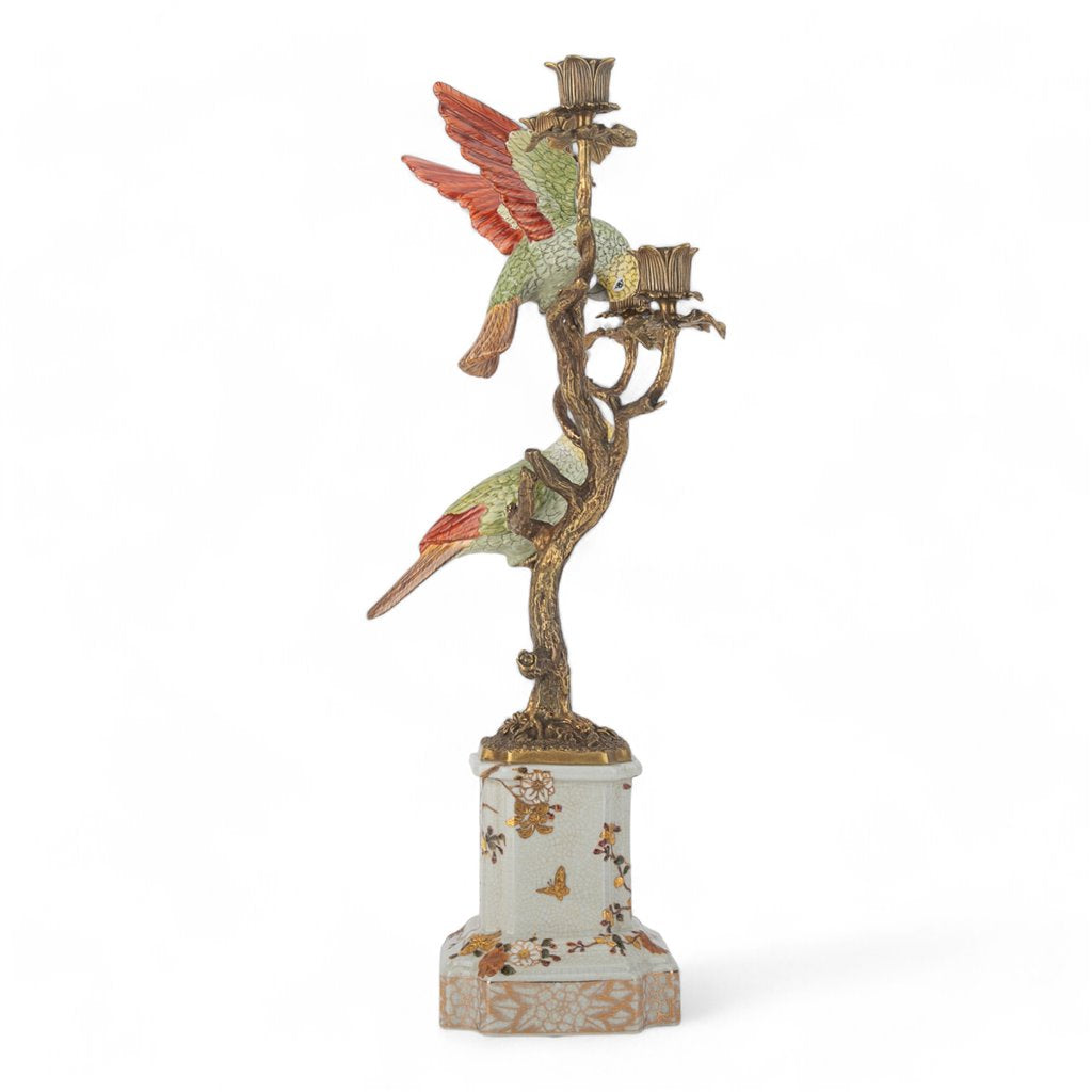 Danny's Fine Porcelain Double Bird Candelabra with Bronze Ormolu in Bird Figure Collection