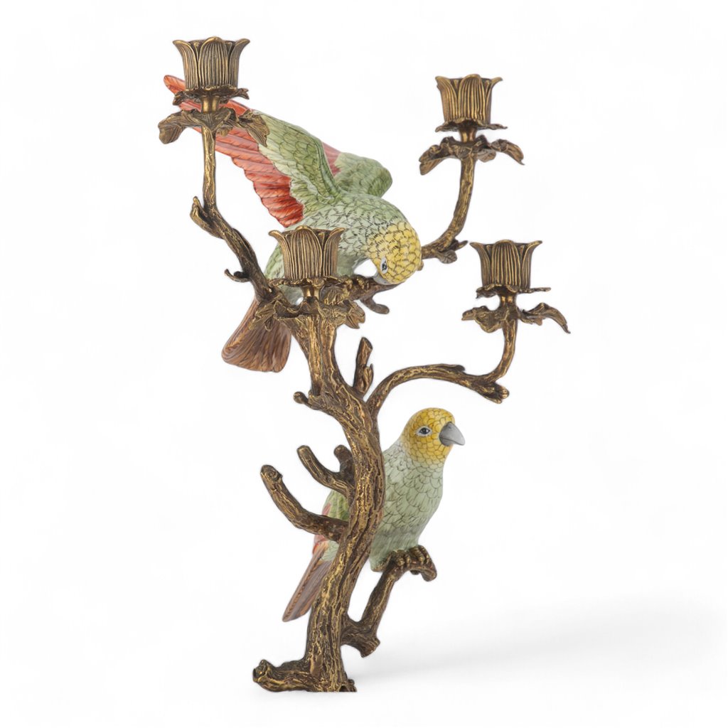 Danny's Fine Porcelain Double Bird Candelabra with Bronze Ormolu in Bird Figure Collection