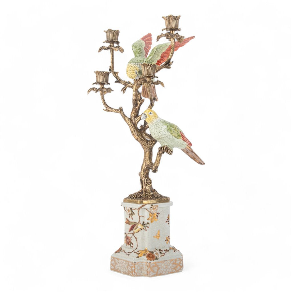 Danny's Fine Porcelain Double Bird Candelabra with Bronze Ormolu in Bird Figure Collection
