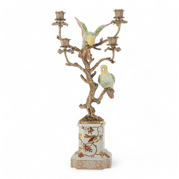 Danny's Fine Porcelain Double Bird Candelabra with Bronze Ormolu in Bird Figure Collection