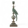 Danny's Fine Porcelain Parrot Candle Holder with Bronze Ormolu- Verdant Flight (left) -Each