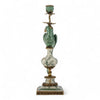 Danny's Fine Porcelain Parrot Candle Holder with Bronze Ormolu- Verdant Flight (left) -Each