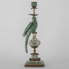 Danny's Fine Porcelain Parrot Candle Holder with Bronze Ormolu- Verdant Flight (left) -Each