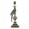 Danny's Fine Porcelain Parrot Candle Holder with Bronze Ormolu- Verdant Flight (left) -Each