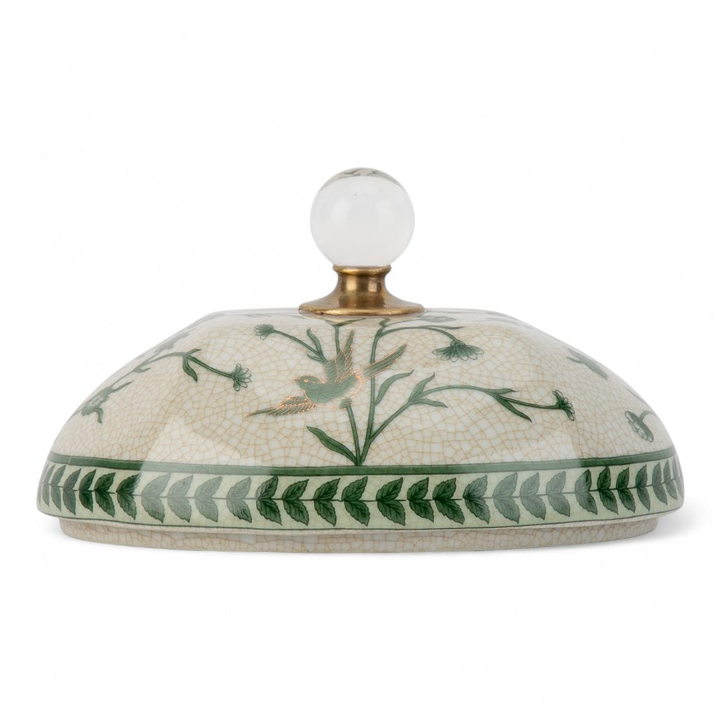 Danny's Fine Porcelain Lidded Box with Bronze Ormolu Verdant Flight