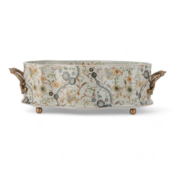 Danny's Fine Porcelain Planter with Bronze Handles-Twine Garden