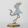 Danny's Fine Porcelain Blue Heron in Flight Figureine with Bronze Ormolu in Bird Figure