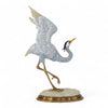 Danny's Fine Porcelain Blue Heron in Flight Figureine with Bronze Ormolu in Bird Figure