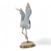 Danny's Fine Porcelain Blue Heron in Flight Figureine with Bronze Ormolu in Bird Figure
