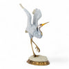 Danny's Fine Porcelain Blue Heron in Flight Figureine with Bronze Ormolu in Bird Figure