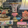 Danny's Fine Porcelain Hexagon Vase with Bronze Ormolu in Pastel Poetic Bird Collection