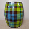 Danny's Fine Porcelain Porcelain Garden Stool Plaid I – G203 - CLOSEOUT