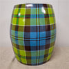 Danny's Fine Porcelain Porcelain Garden Stool Plaid I – G203 - CLOSEOUT