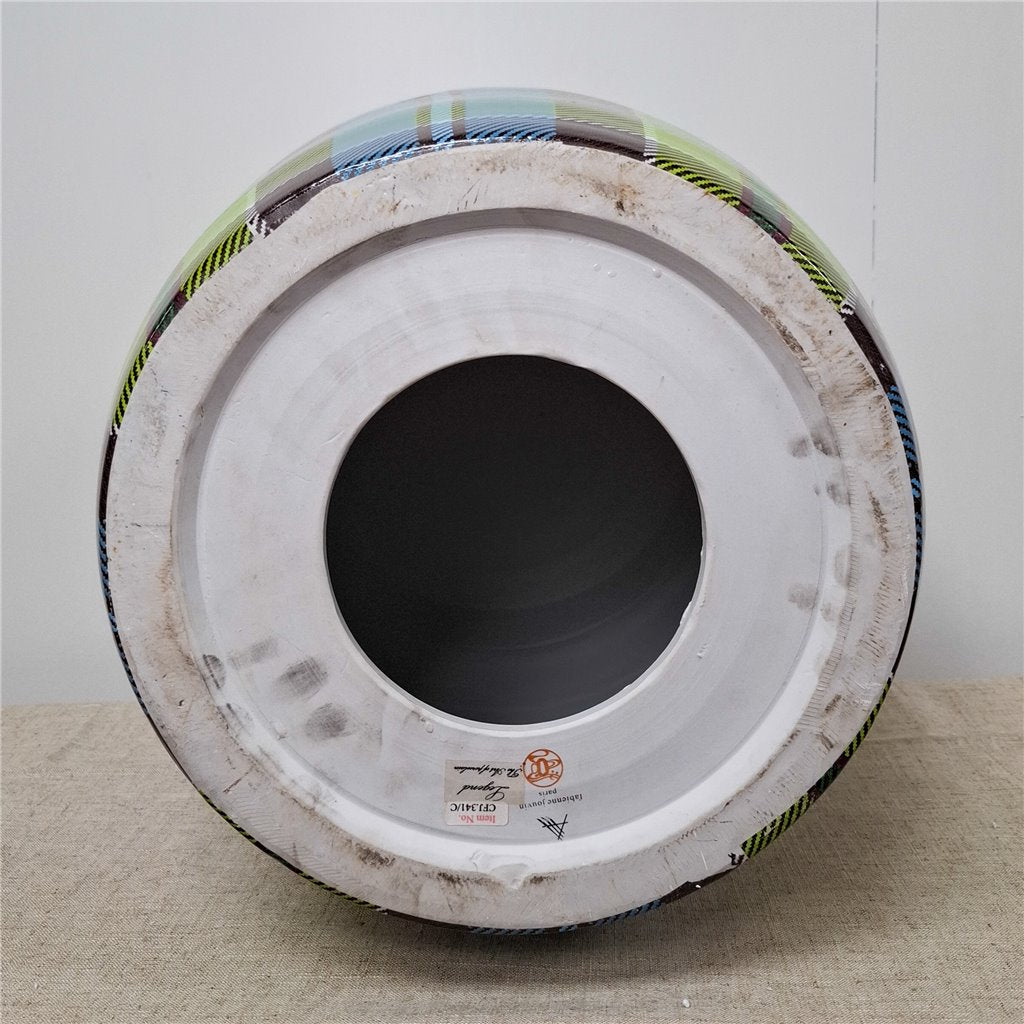 Danny's Fine Porcelain Porcelain Garden Stool Plaid I – G203 - CLOSEOUT