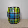 Danny's Fine Porcelain Porcelain Garden Stool Plaid I – G203 - CLOSEOUT