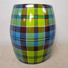 Danny's Fine Porcelain Porcelain Garden Stool Plaid I – G203 - CLOSEOUT