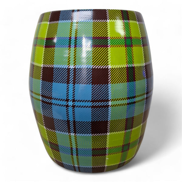 Danny's Fine Porcelain Porcelain Garden Stool Plaid I – G203 - CLOSEOUT