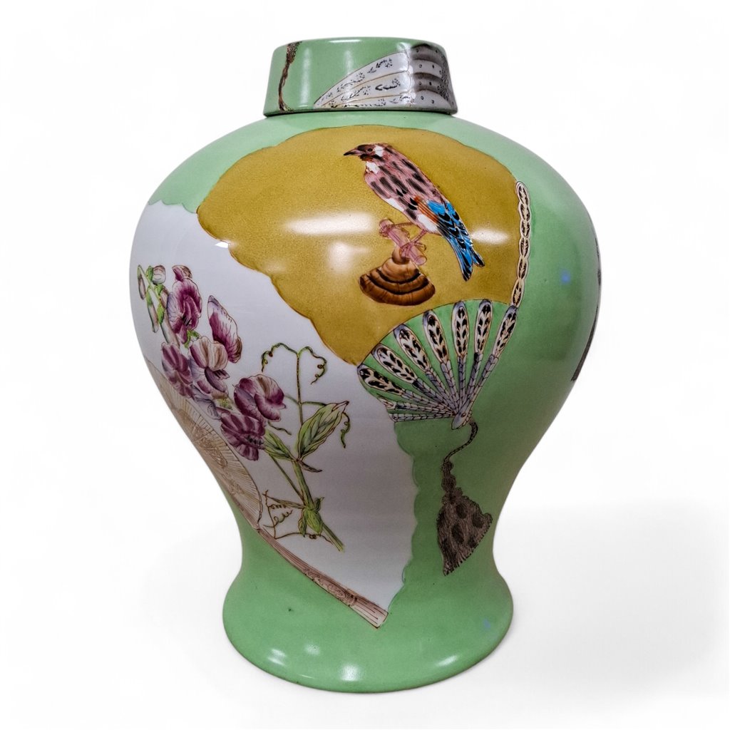 Danny's Fine Porcelain Porcelain Round Jar Fan [Ltd. Ed.] – J501 - CLOSEOUT
