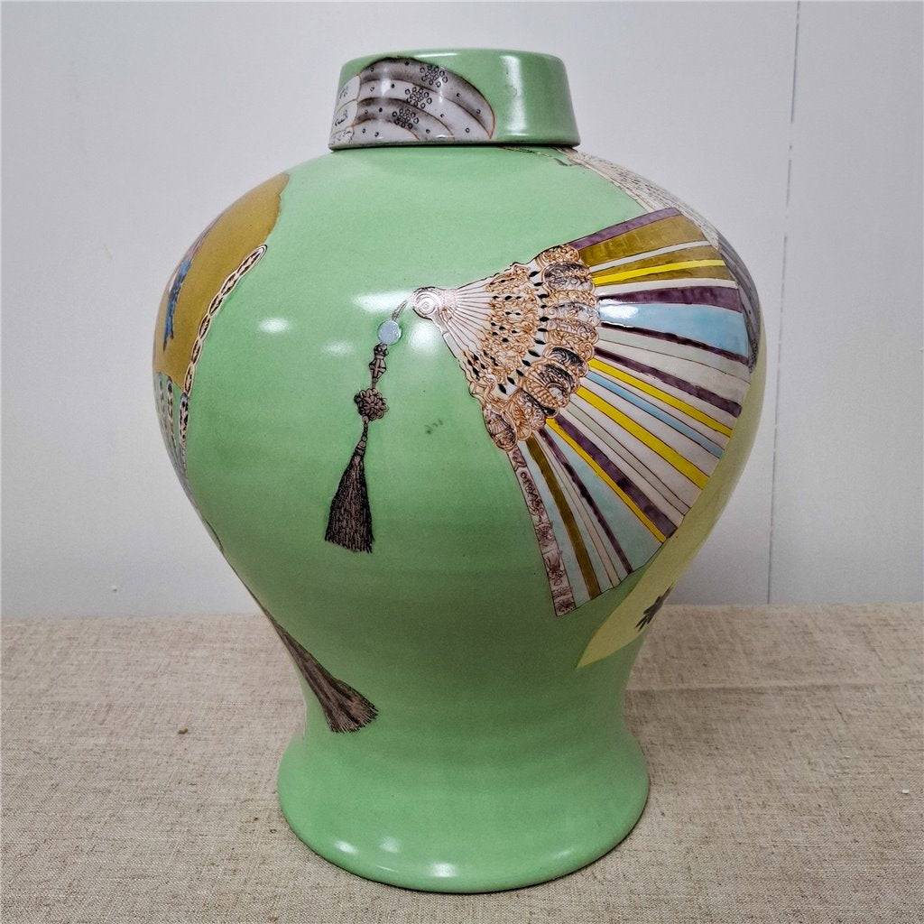 Danny's Fine Porcelain Porcelain Round Jar Fan [Ltd. Ed.] – J501 - CLOSEOUT