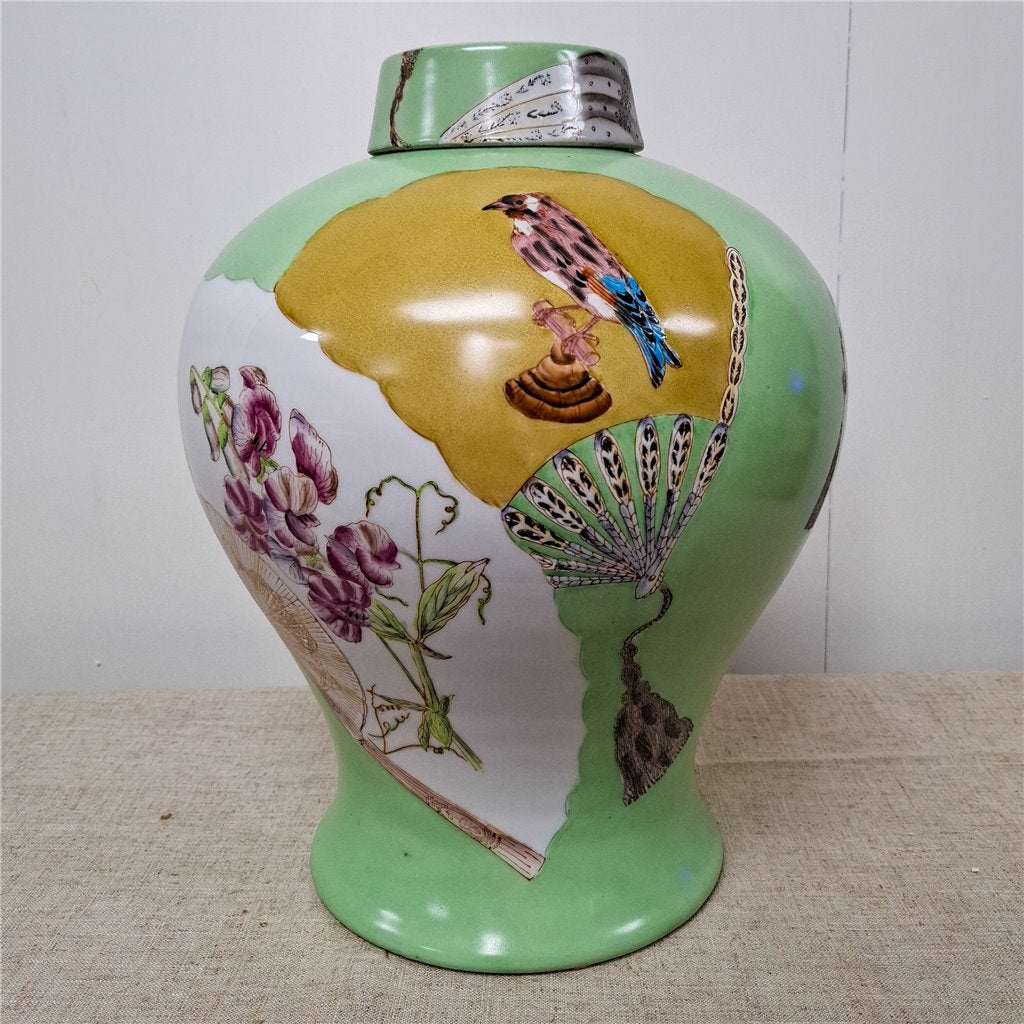 Danny's Fine Porcelain Porcelain Round Jar Fan [Ltd. Ed.] – J501 - CLOSEOUT