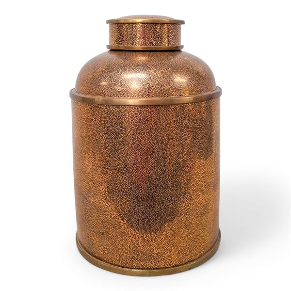 Danny's Fine Porcelain Porcelain Round Jar Metallic Gold with Bronze Ormolu – B793 - CLOSEOUT