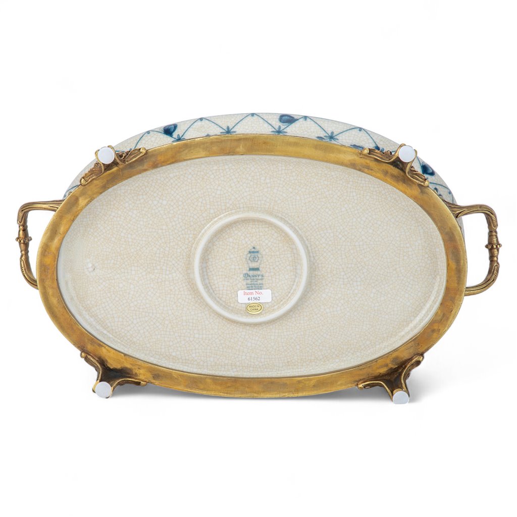 Danny's Fine Porcelain Oval Basin with Bronze Ormolu - Trellis Bloom