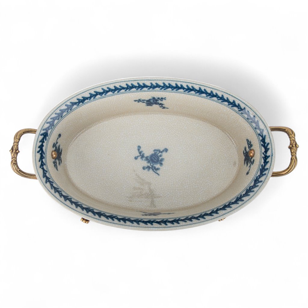 Danny's Fine Porcelain Oval Basin with Bronze Ormolu - Trellis Bloom