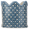 Danny's Fine Porcelain Scalloped Basin with Multicolor Florals in Blue Lattice - Garden