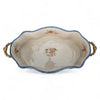 Danny's Fine Porcelain Oblong Scalloped Basin with Multicolor Floral in Blue Lattice with
