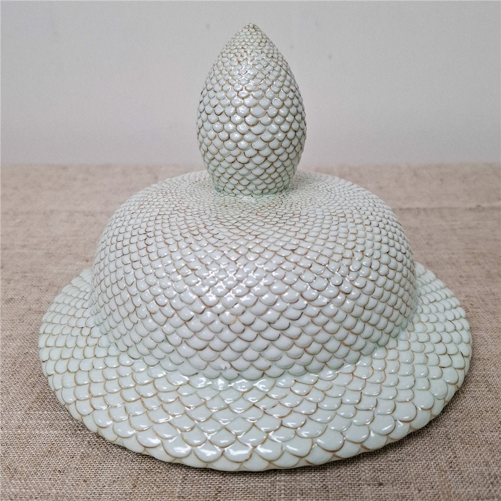 Danny's Fine Porcelain Porcelain Fish Scale Temple Jar - CLOSEOUT