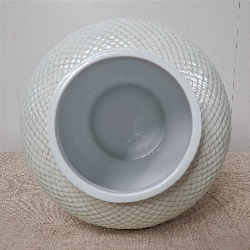 Danny's Fine Porcelain Porcelain Fish Scale Temple Jar - CLOSEOUT