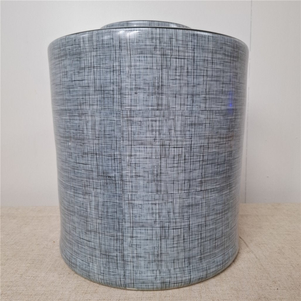 Danny's Fine Porcelain Gray Linen Texture Planter - CLOSEOUT