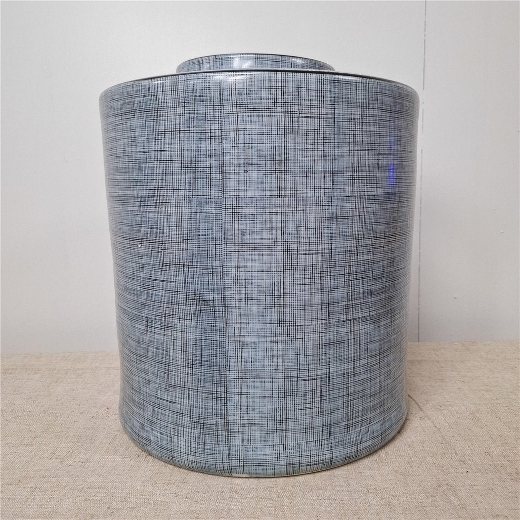 Danny's Fine Porcelain Gray Linen Texture Planter - CLOSEOUT