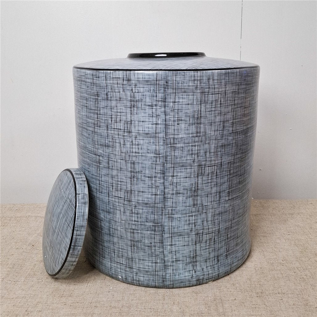 Danny's Fine Porcelain Gray Linen Texture Planter - CLOSEOUT