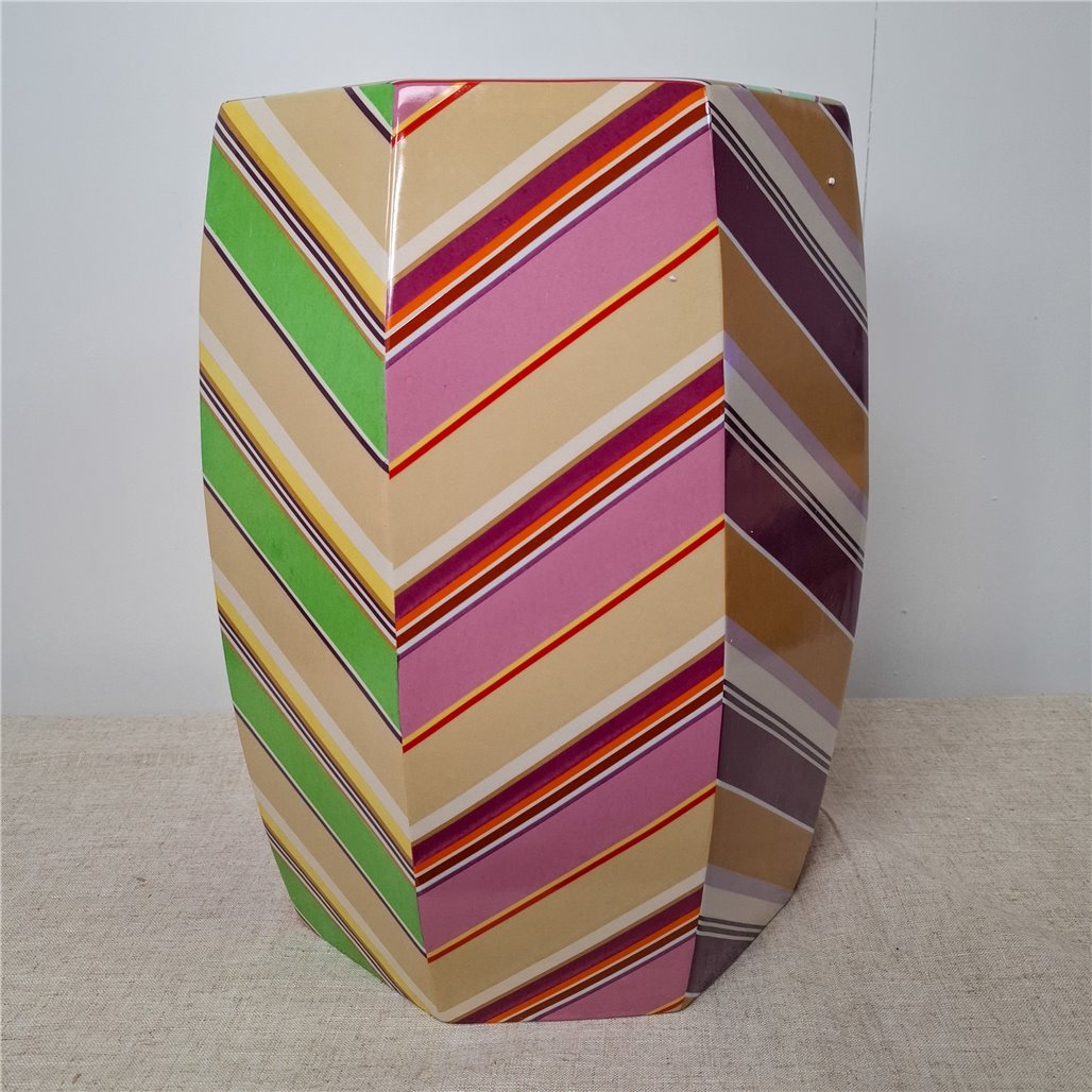 Danny's Fine Porcelain Colorful Chevron Porcelain Vase - CLOSEOUT