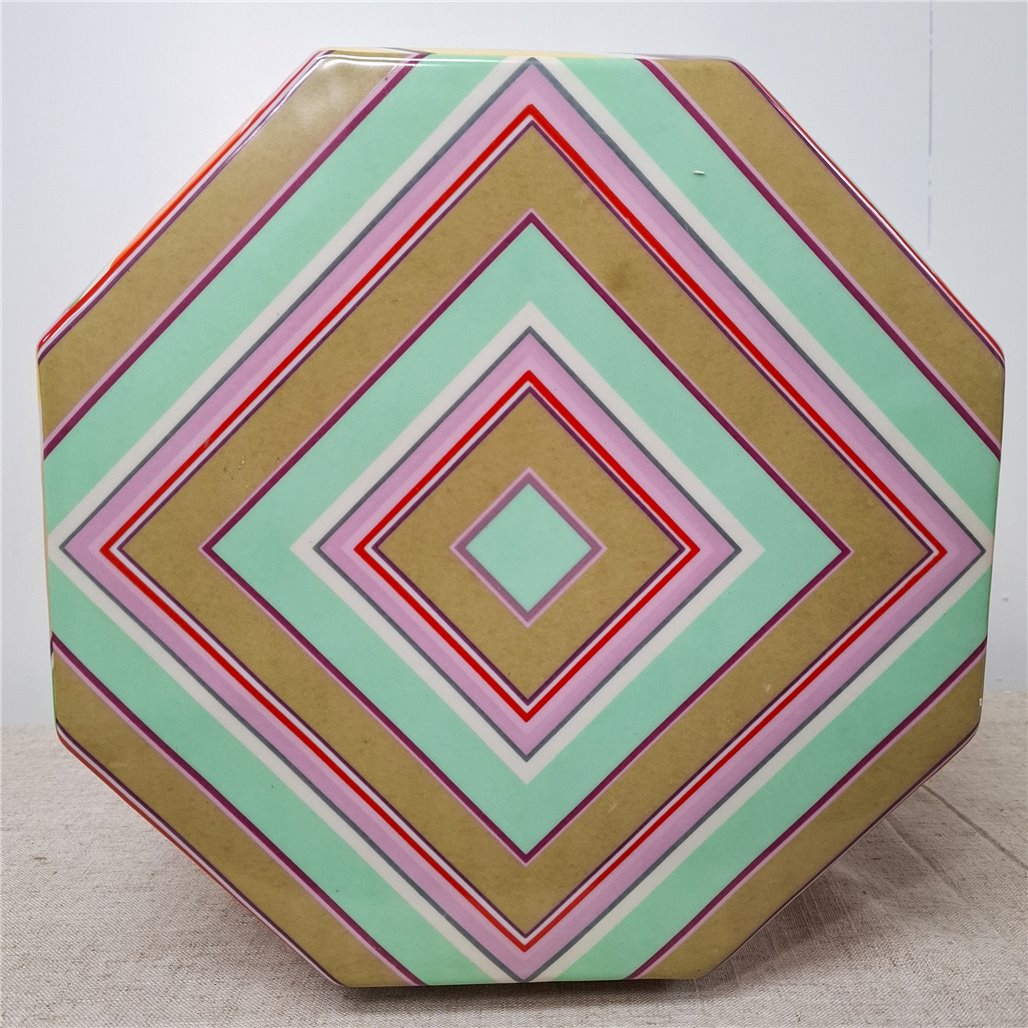Danny's Fine Porcelain Colorful Chevron Porcelain Vase - CLOSEOUT