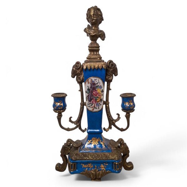 Danny's Fine Porcelain Blue Porcelain Ormolu Candelabra - CLOSEOUT