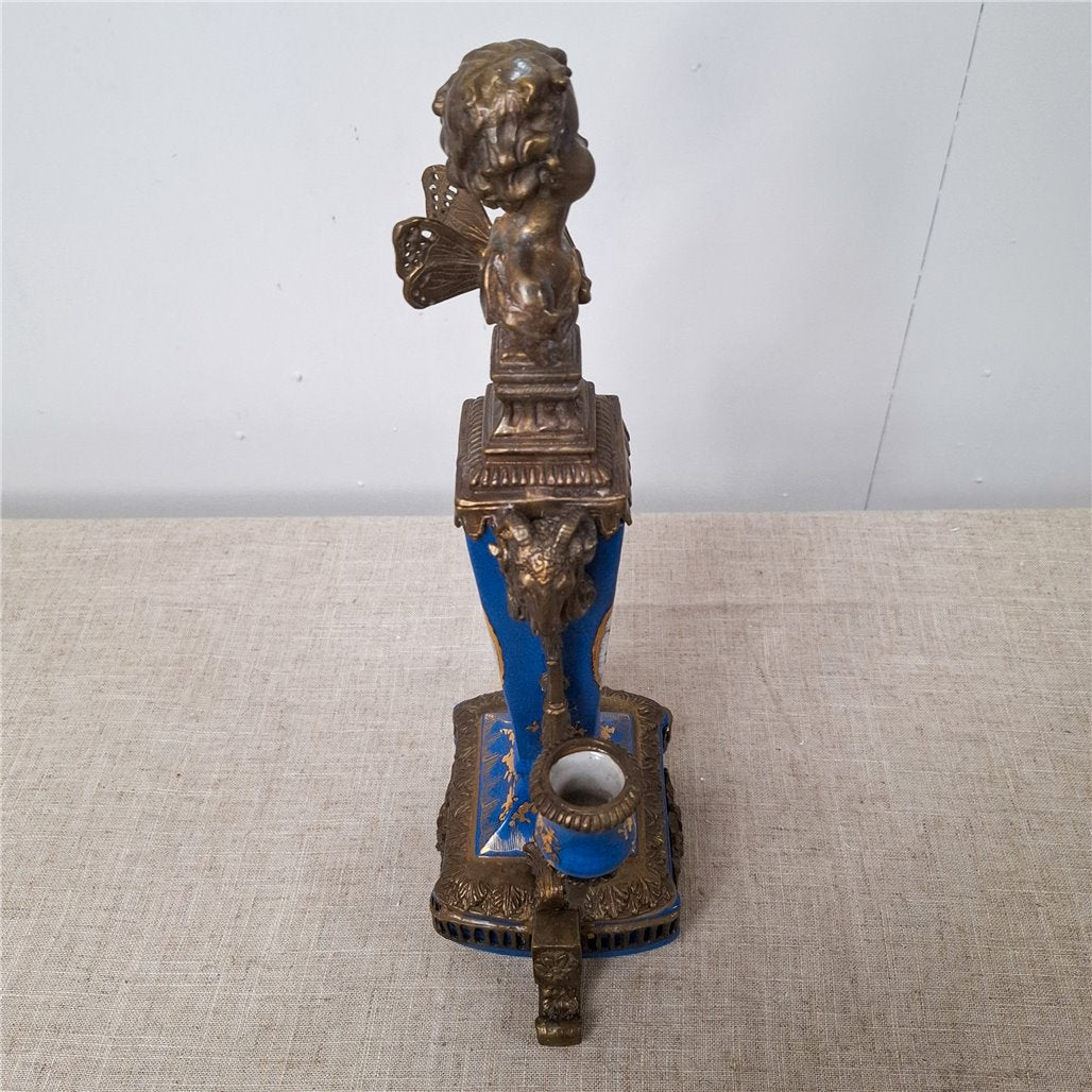 Danny's Fine Porcelain Blue Porcelain Ormolu Candelabra - CLOSEOUT