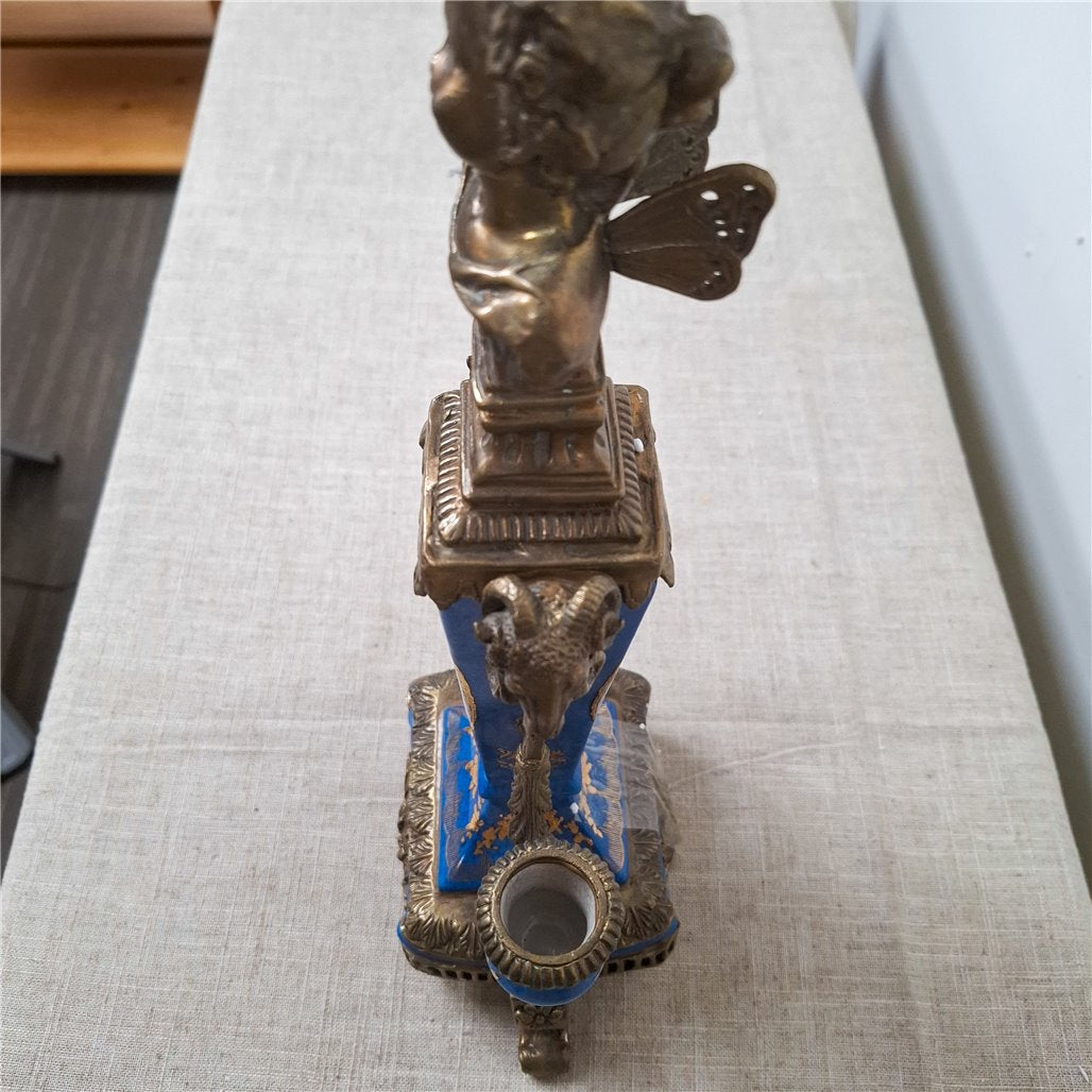Danny's Fine Porcelain Blue Porcelain Ormolu Candelabra - CLOSEOUT