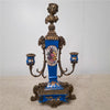 Danny's Fine Porcelain Blue Porcelain Ormolu Candelabra - CLOSEOUT