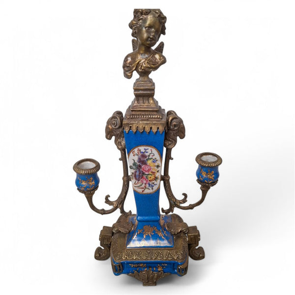 Danny's Fine Porcelain Blue Porcelain Ormolu Candelabra - CLOSEOUT