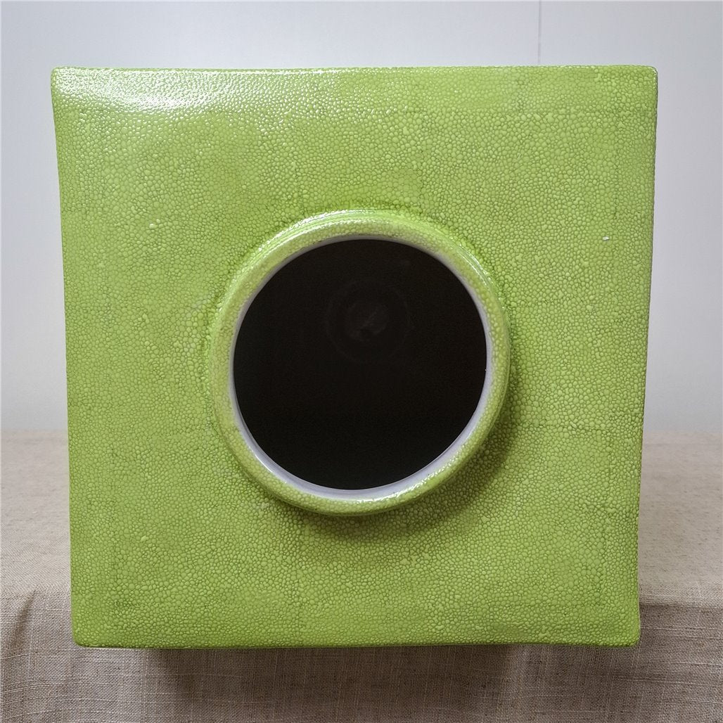 Danny's Fine Porcelain Green Square Tapered Vase - CLOSEOUT