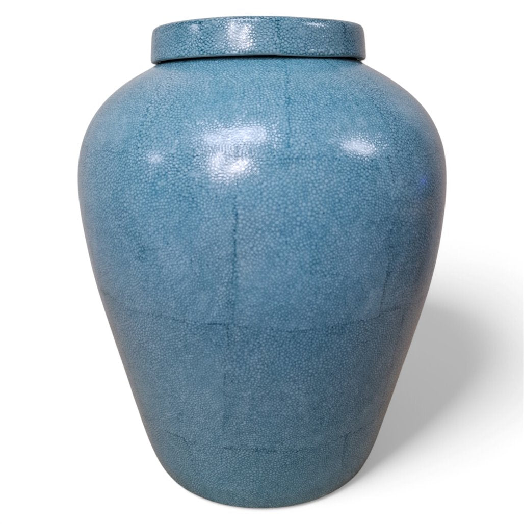 Danny's Fine Porcelain Blue Crackle Porcelain Jar - CLOSEOUT