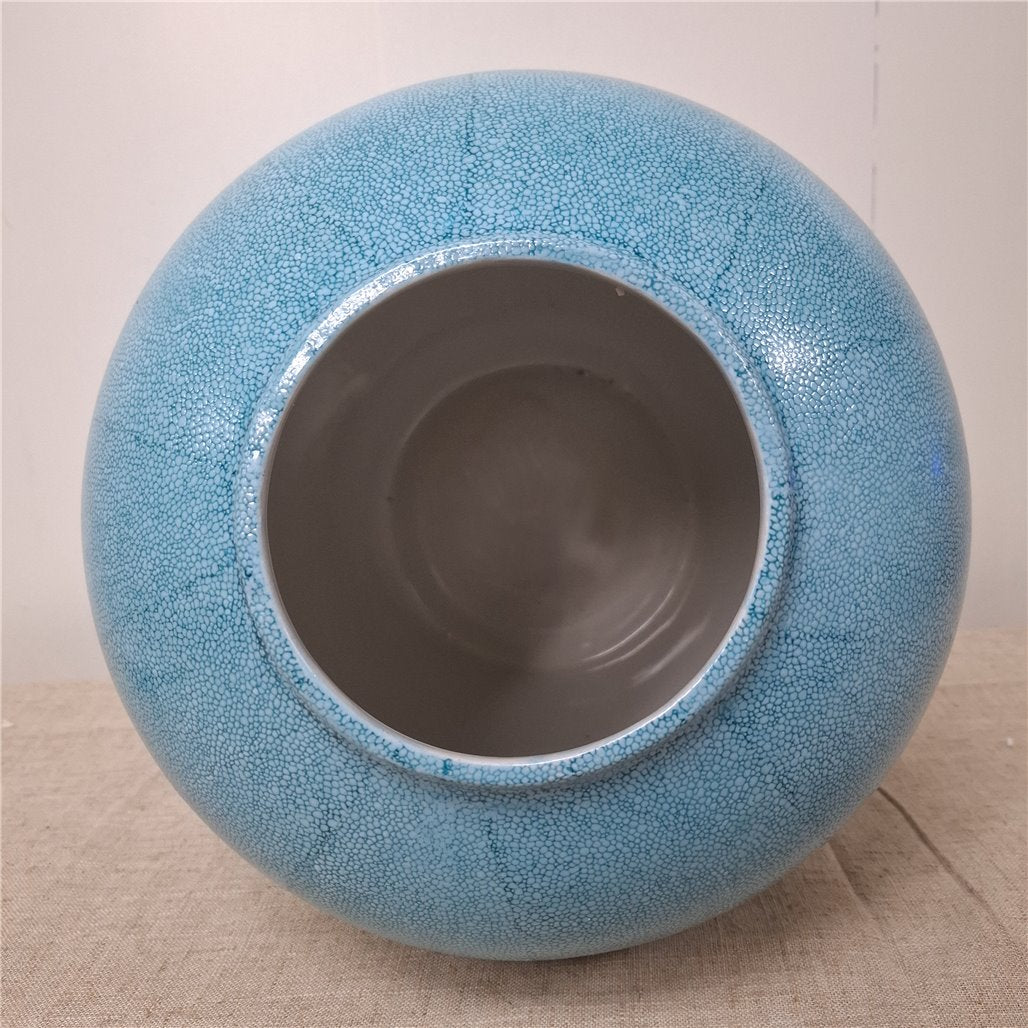 Danny's Fine Porcelain Blue Crackle Porcelain Jar - CLOSEOUT