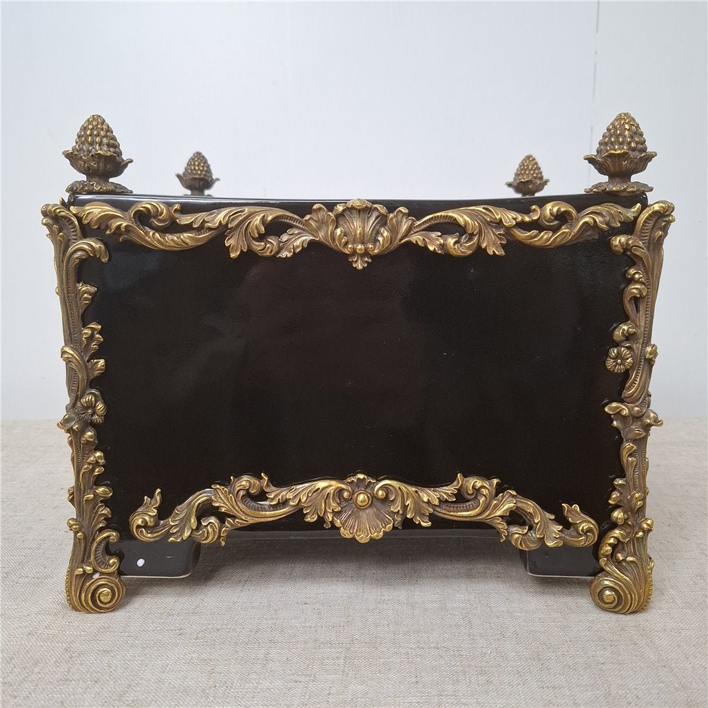 Danny's Fine Porcelain Bronze Ormolu Planter - CLOSEOUT