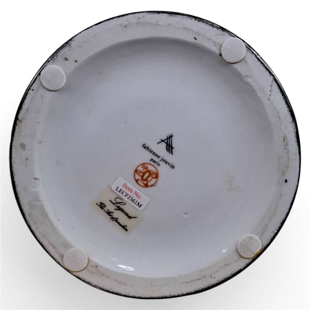 Danny's Fine Porcelain Black Gold Covered Jar - CLOSEOUT