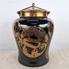 Danny's Fine Porcelain Black Gold Covered Jar - CLOSEOUT